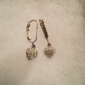 Silver Glitter Heart Earrings